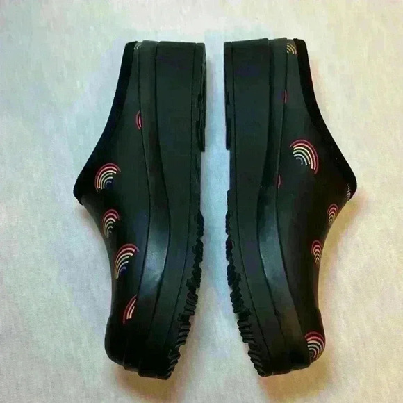 Hunter Play Mini Rainbow Print Womens Navy Clogs NWOT Rain Clogs Women’s Size 8 - Picture 6 of 11